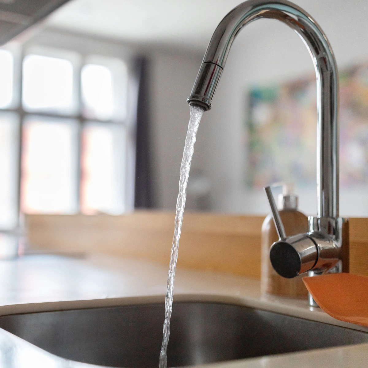 water coming from a faucet