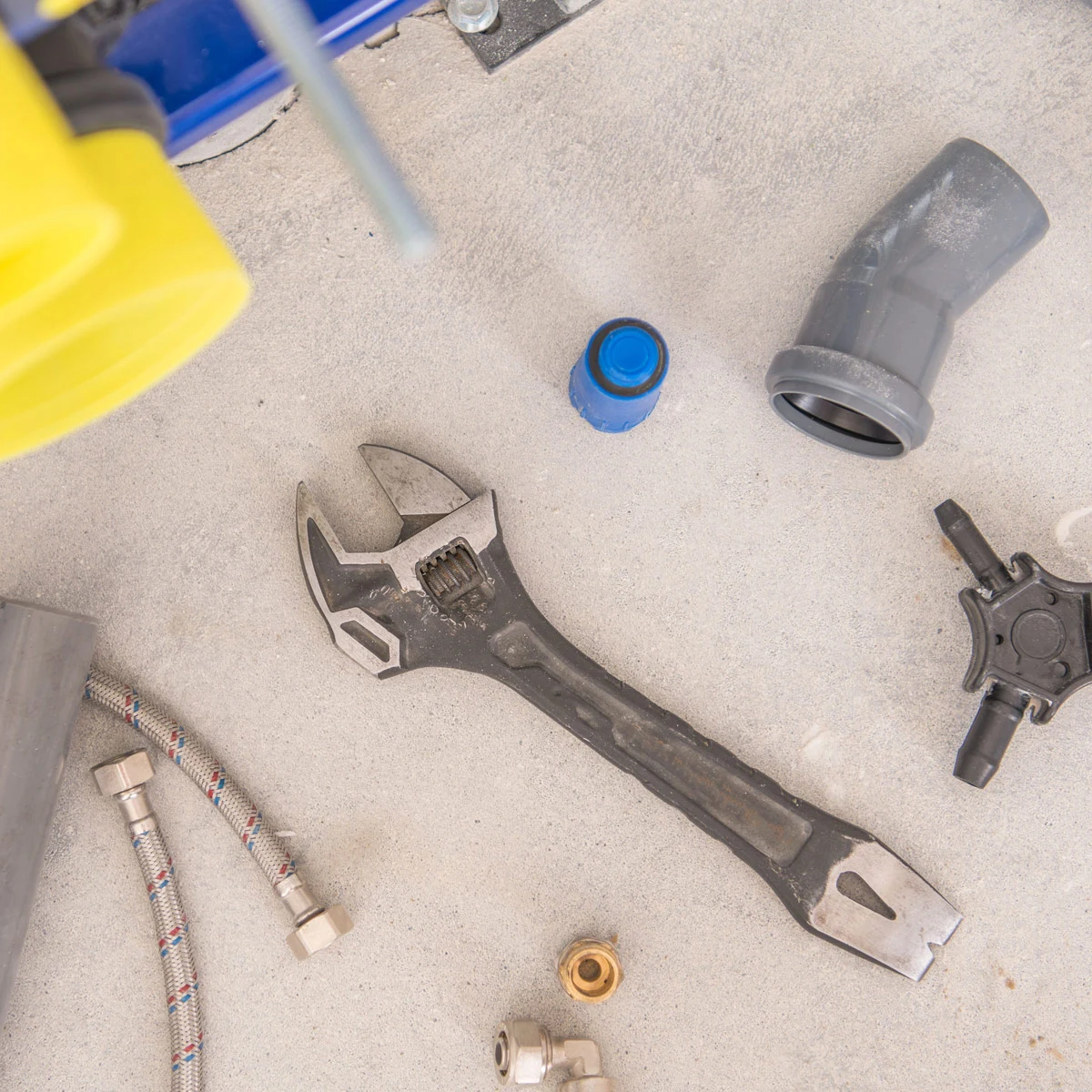 plumbers tools on the ground